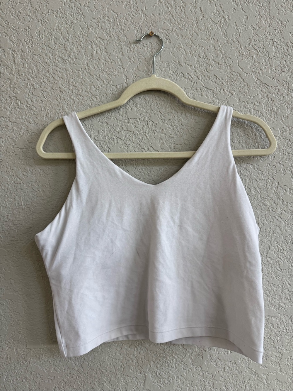 Athleta White V-Neck Cropped Tank